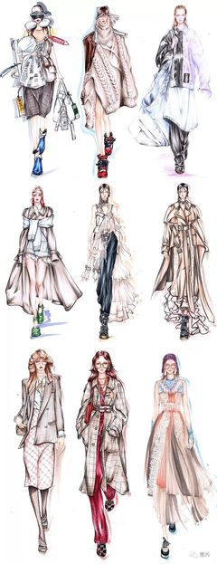 针纺织品 2019春夏系列课程，周末/线上班服装手绘效果图技法